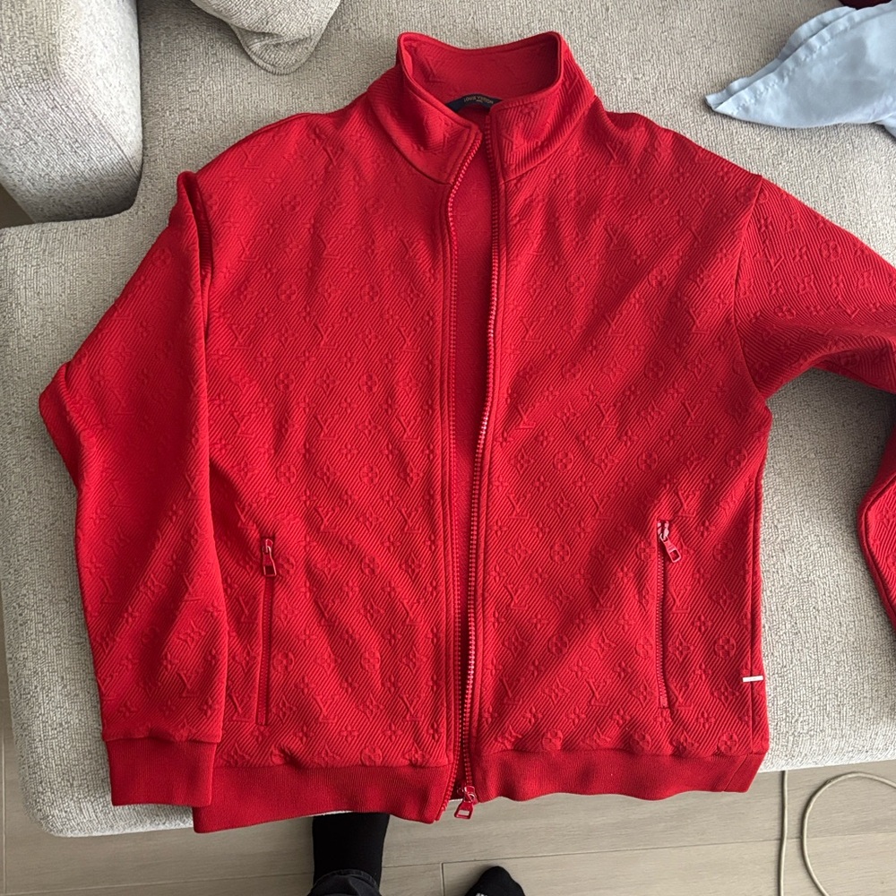 Louis Vuitton Vibrant Red Textured Jacket - Picture 2 of 5